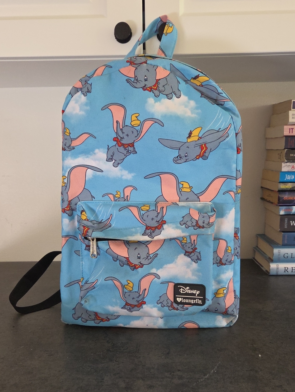 Loungefly Dumbo Sky-Print Backpack in Blue and Pink